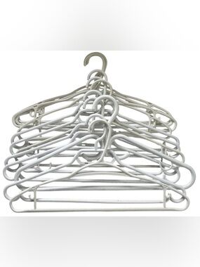 SET OF 12 WHITE PLASTIC HANGERS
